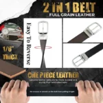 2-in-1 Reversible Leather Belt - Image 4